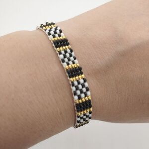 Loom Beaded Bracelets Black & White